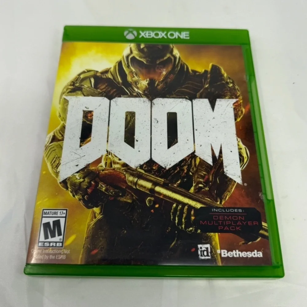 Doom Microsoft Xbox One 2016 Bethesda id Software FPS Video Game Disc Case